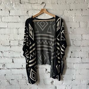 Geometric Black and Cream Women's Sweater/Wrap